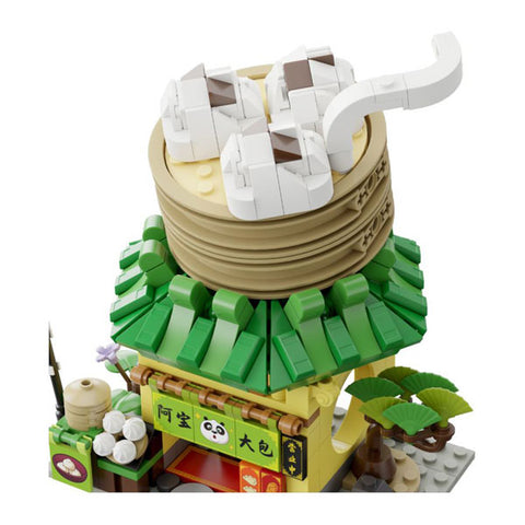 Image of Kung Fu Panda - Po's Dumpling Shop Mini Street View Building Block Construction Set (316 Pieces)