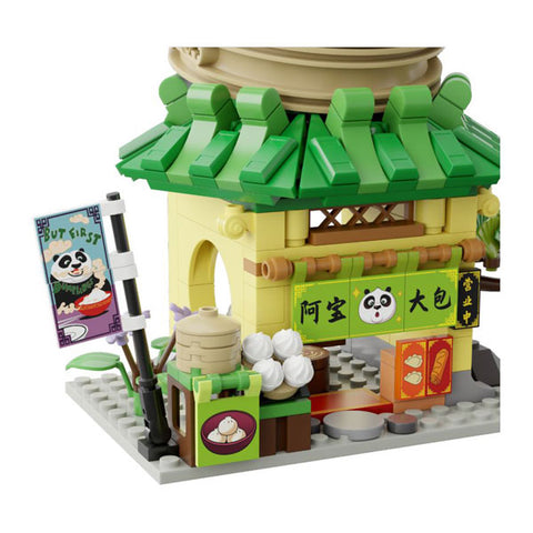 Image of Kung Fu Panda - Po's Dumpling Shop Mini Street View Building Block Construction Set (316 Pieces)