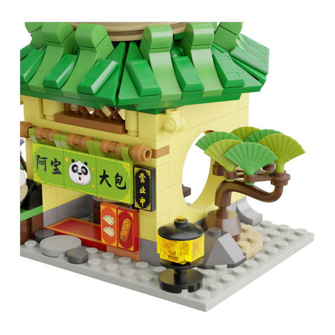 Image of Kung Fu Panda - Po's Dumpling Shop Mini Street View Building Block Construction Set (316 Pieces)