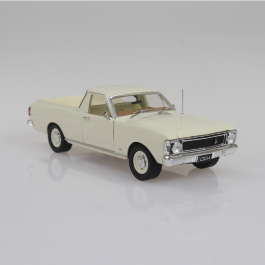 1:24 White 1969 XW Ford Falcon Ute 6 Cylinder Fully Detailed Opening Doors and Tailgate