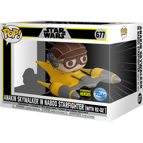 Image of Star Wars - Anakin Skywalker in Naboo Starfighter with R2-D2 US Exclusive Pop! Ride