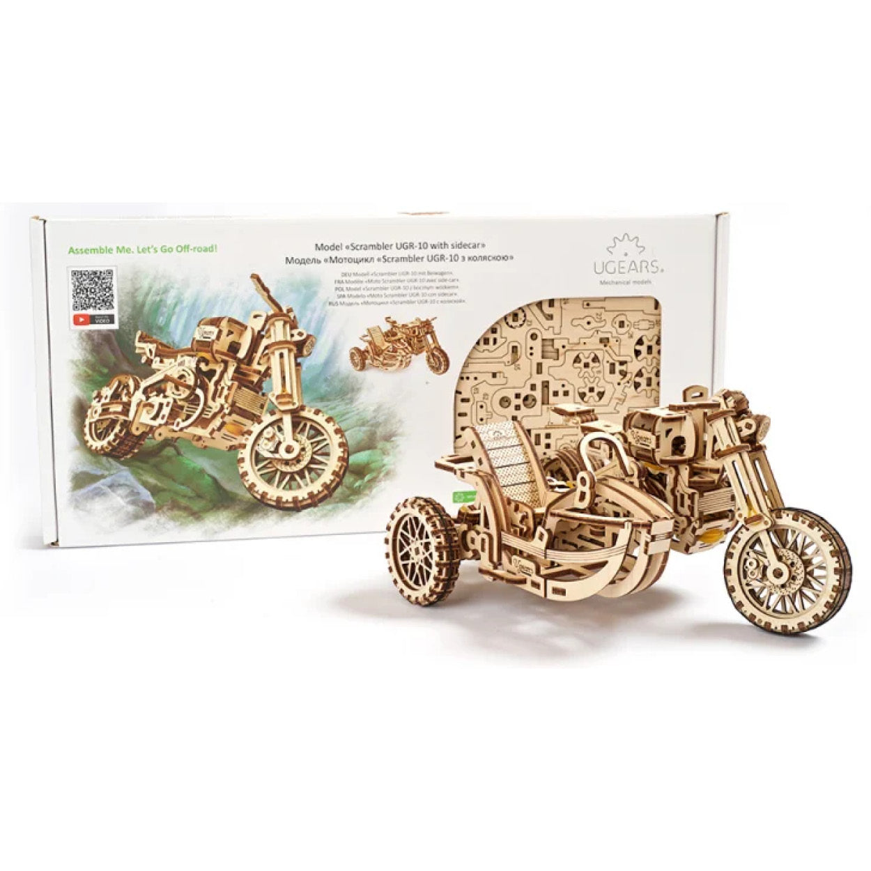 UGears Scrambler UGR-10 with Sidecar