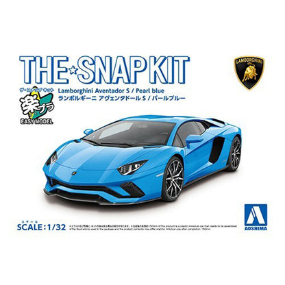 The Snap Kit 1/32 Lamborghini Aventador S Pearl Blue Model Kit