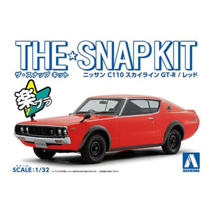 The Snap Kit 1/32 Nissan C110 Skyline GT-R (Red) Model Kit