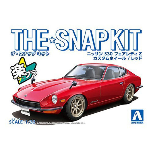 The Snap Kit 1/32 Nissan S30 Fairlady Z Custom Wheel (Red) Model Kit