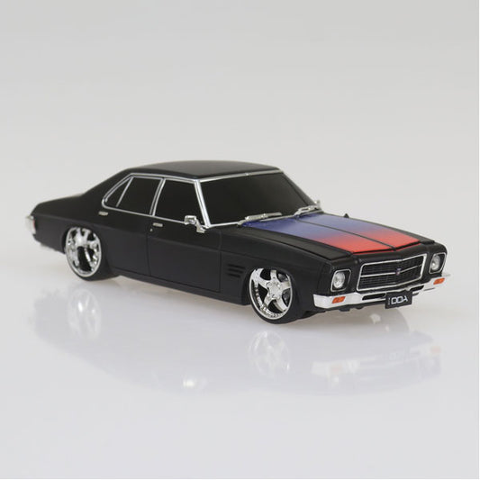 1:24 Matte Black w/Red/Blue Colour Shift Stripe Holden HQ Custom Spectra Rides Light Up - Plastic