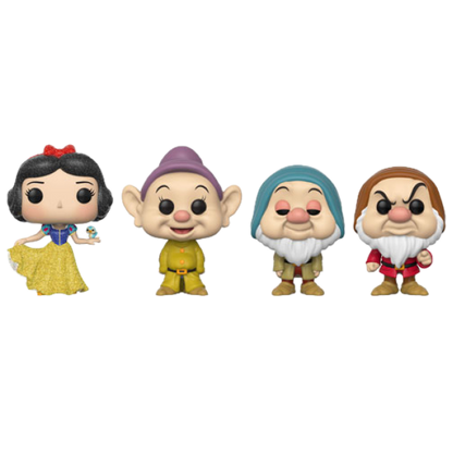 Snow White (1937) - Snow White, Dopey, Sleepy, Grumpy Exclusive Diamond Glitter Pop! 4-Pack