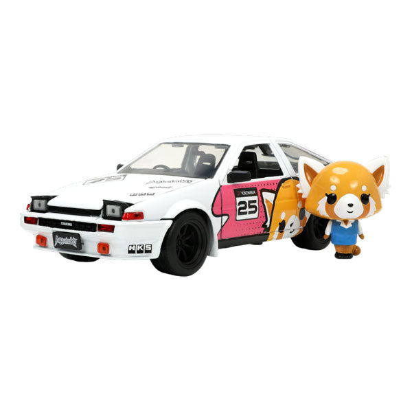 Aggretsuko - Toyota AE86 with Aggretsuko 1:24 Scale Diecast Set