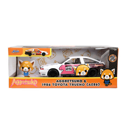 Aggretsuko - Toyota AE86 with Aggretsuko 1:24 Scale Diecast Set