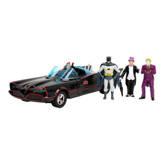 Batman (TV) - Classic Batmobile with 4 Figures 1:24 Scale Set