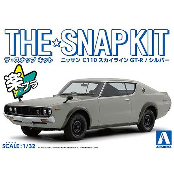 The Snap Kit 1/32 Nissan C110 Skyline GT-R (Silver) Model Kit