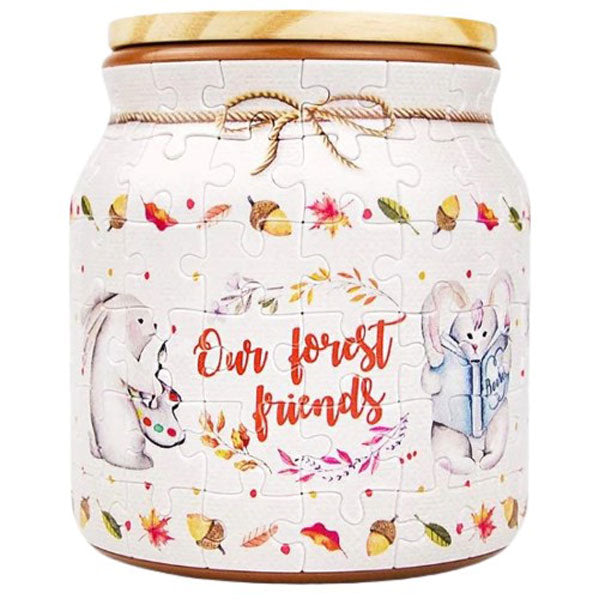 Puzzle Jar 96 piece Rabbit & Squirrel