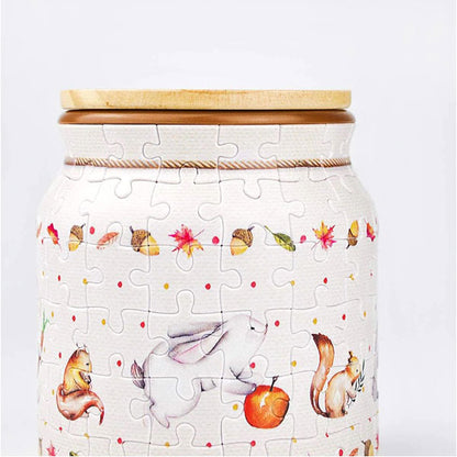 Puzzle Jar 96 piece Rabbit & Squirrel