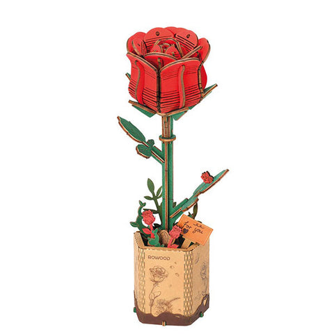 Image of Robotime Wood Bloom Red Rose