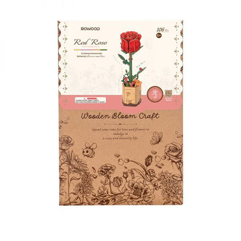 Image of Robotime Wood Bloom Red Rose