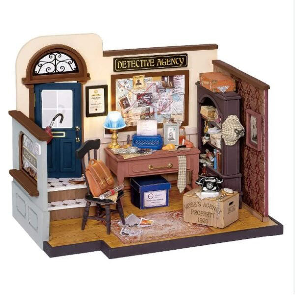 Robotime DIY Mini House Moses Detective Agency