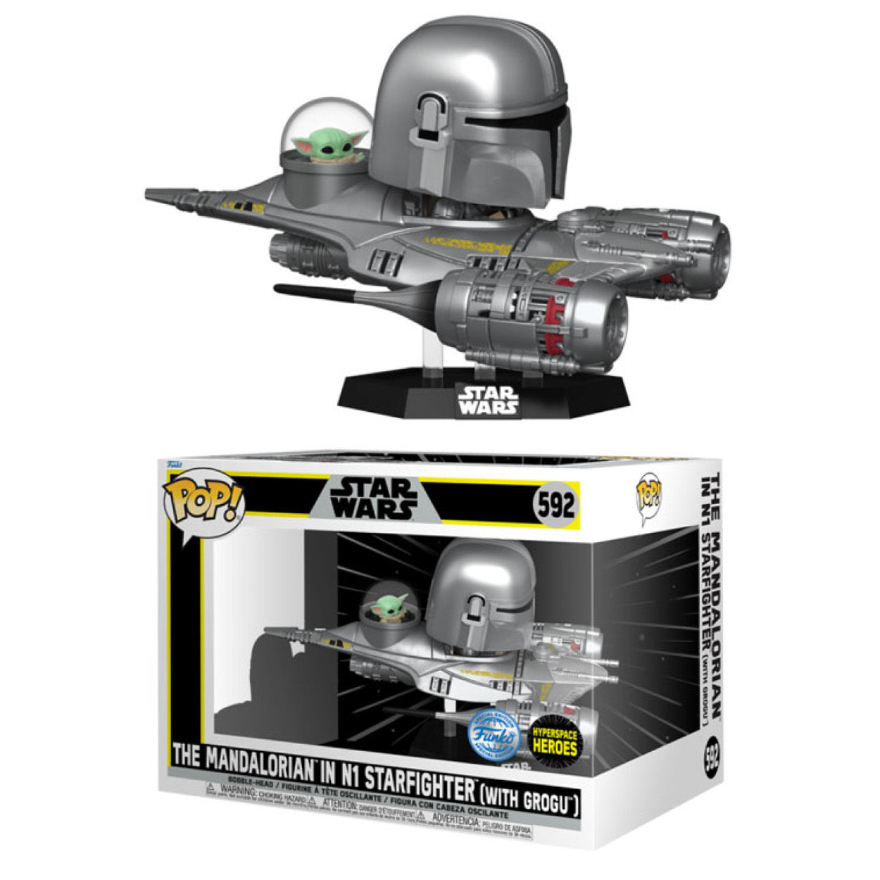 Star Wars - The Mandalorian and Grogu in N1 Starfighter US Exclusive Pop! Ride