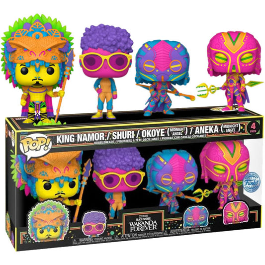 Black Panther 2 - Wakanda Forever - Blacklight US Exclusive Pop! Vinyl 4-Pack