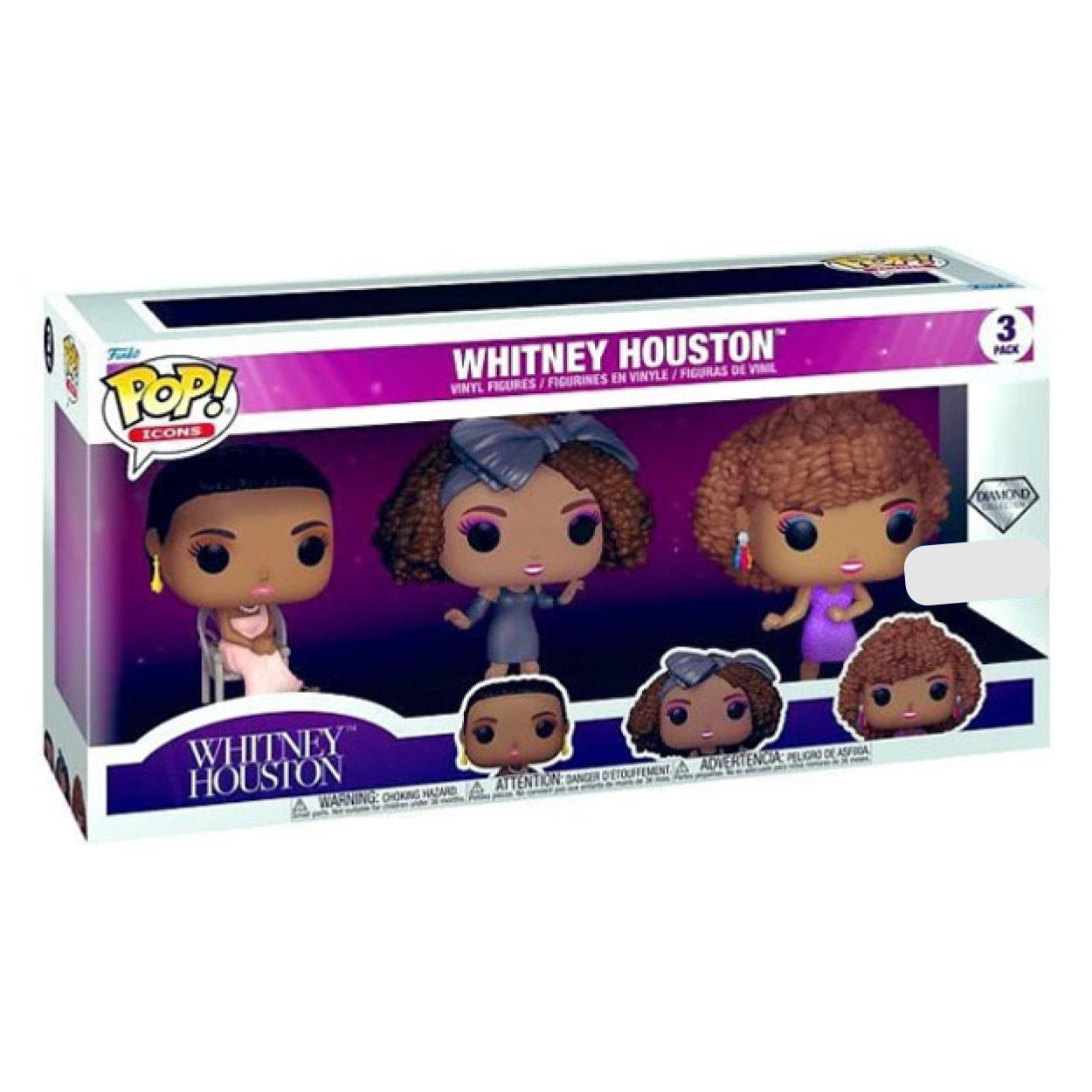 Whitney Houston - Diamond Glitter US Exclusive Pop! Vinyl 3-Pack