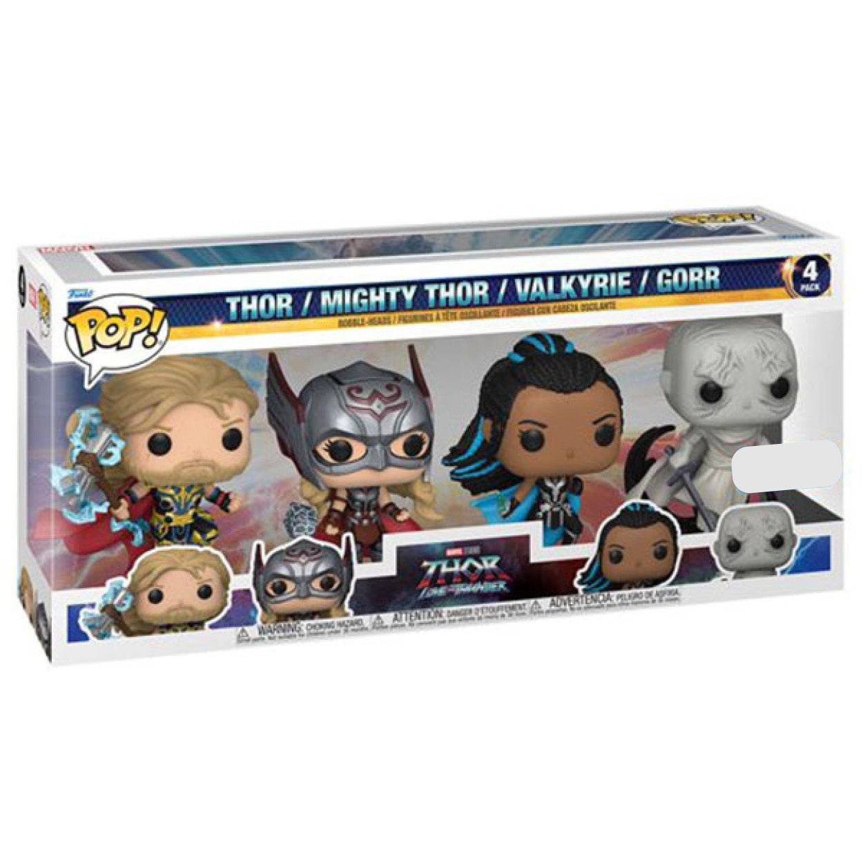 Thor 4: Love and Thunder - Thor Mighty Thor Valkyrie & Gorr US Exclusive Pop! 4-Pack