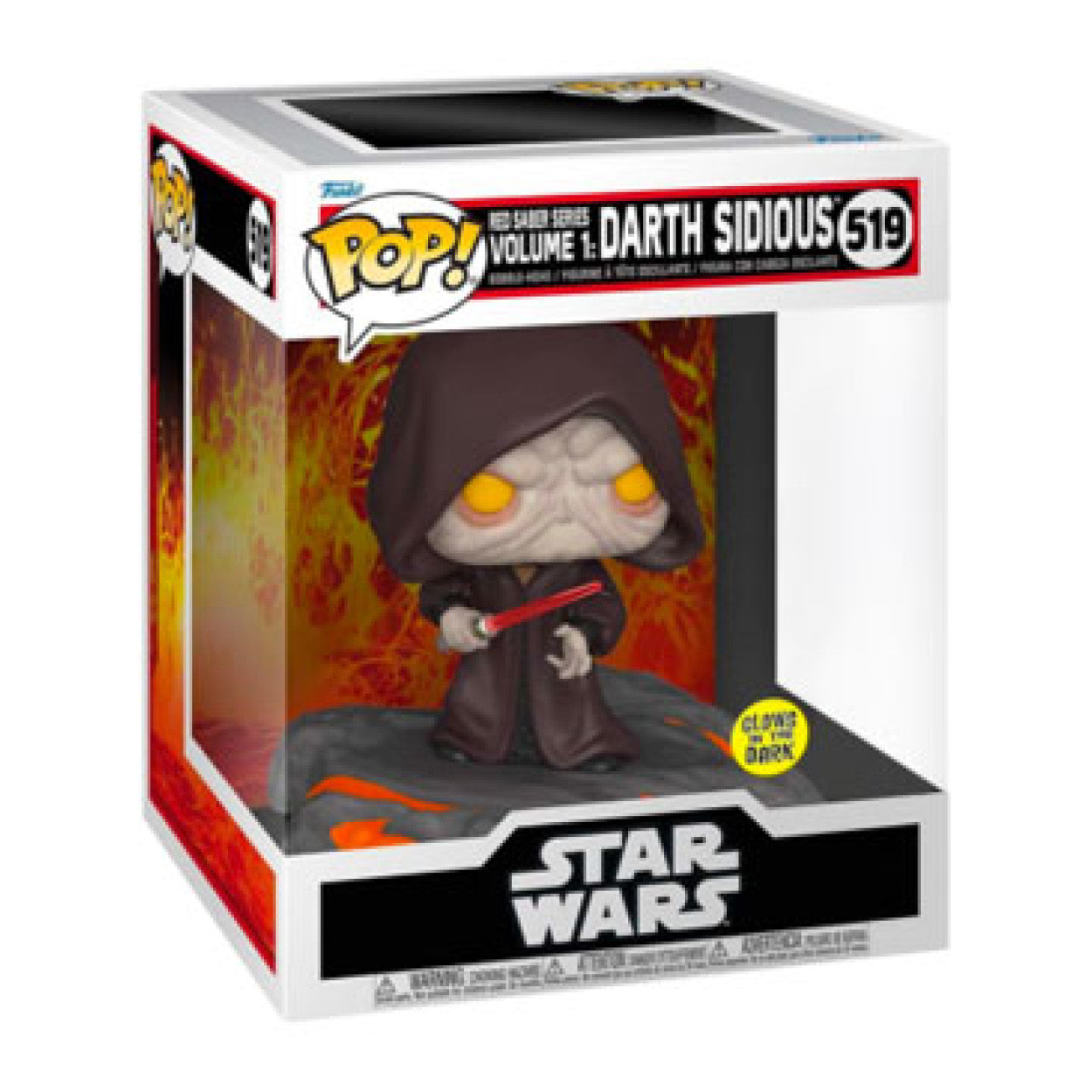 Star Wars - Red Saber Series: Darth Sidious Glow US Exclusive Pop! Deluxe