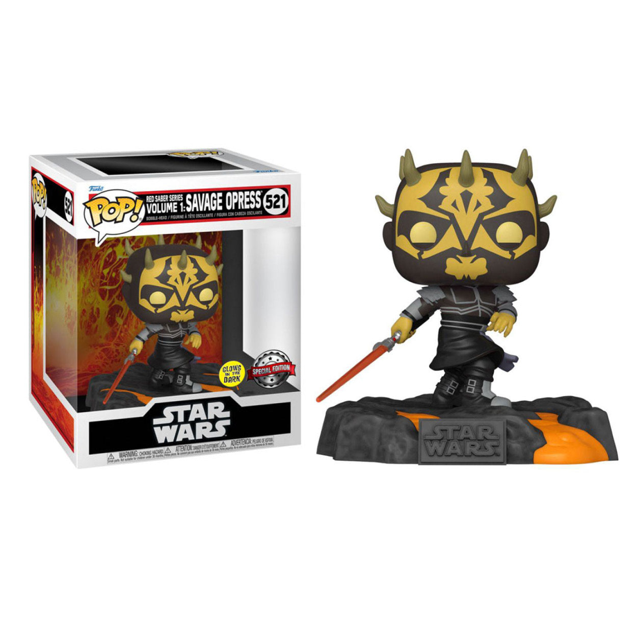 Star Wars - Red Saber Series: Savage Opress Glow US Exclusive Pop! Deluxe