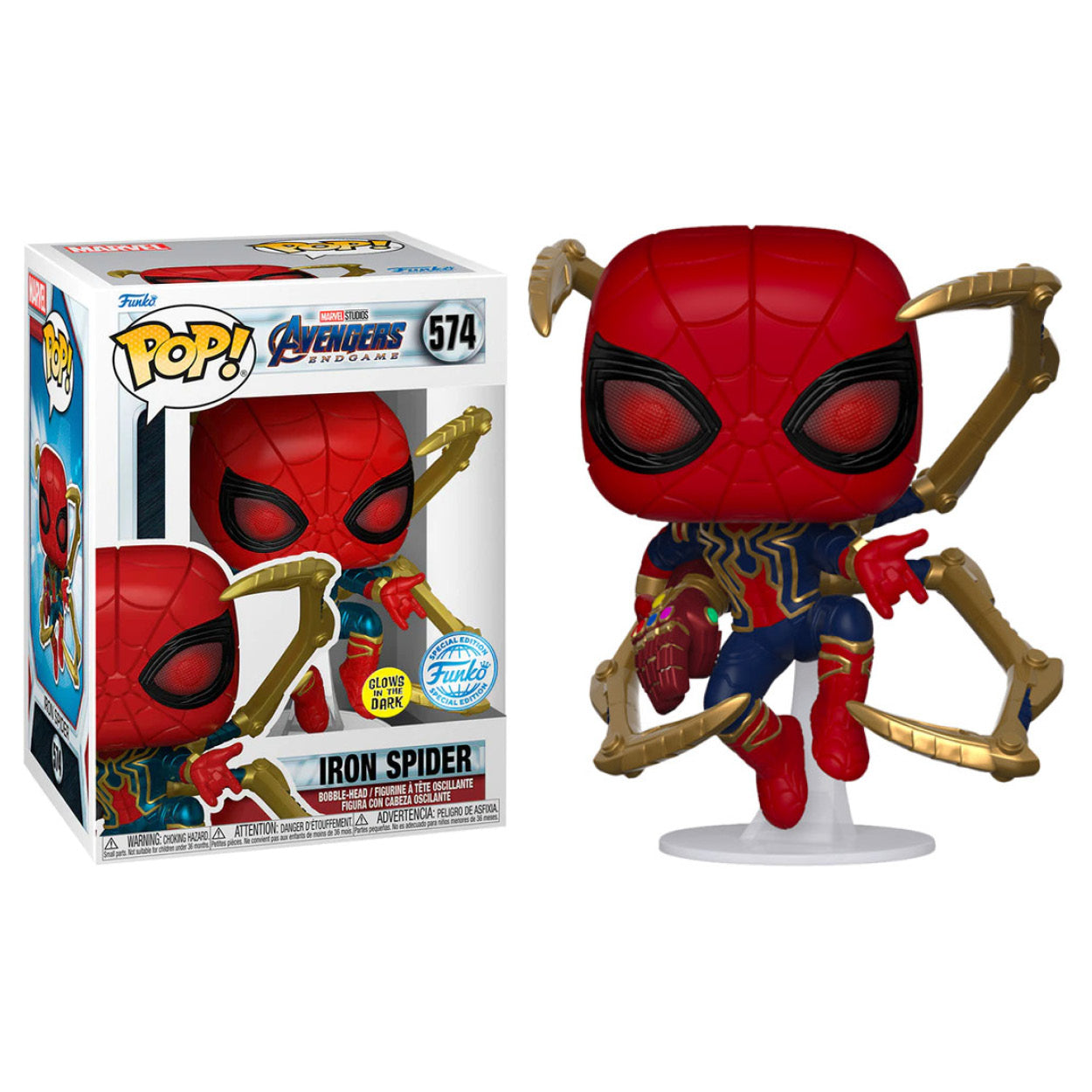 Avengers 4: Endgame - Iron Spider with Nano Gauntlet Glow US Exclusive Pop! Vinyl