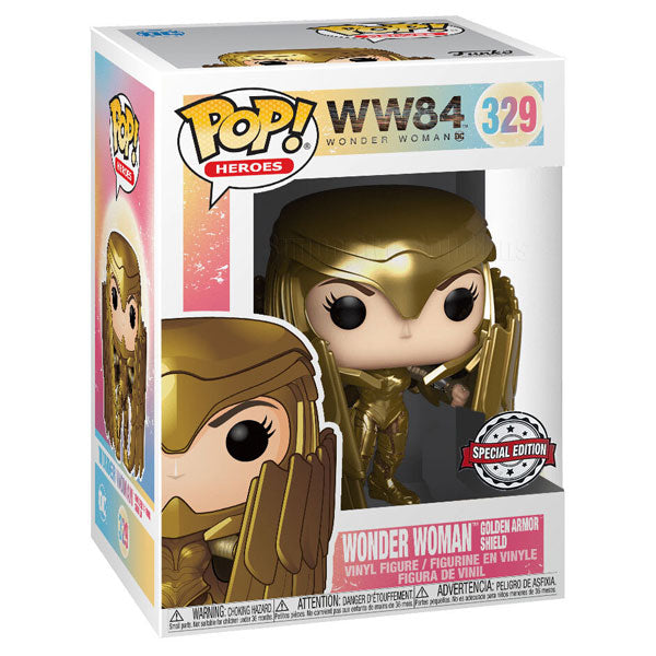 Wonder Woman: 1984 - Wonder Woman Gold Shield Pose US Exclusive Pop! Vinyl