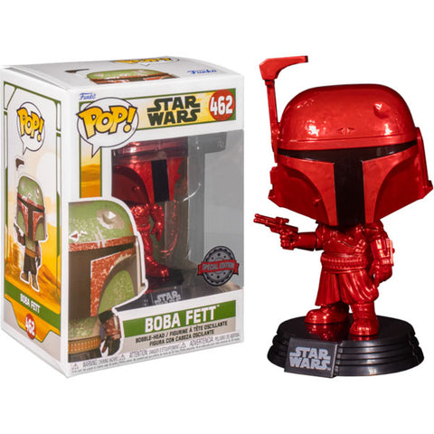 Image of Star Wars: The Mandalorian - Boba Fett Red Chrome US Exclusive Pop! Vinyl