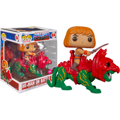 Masters of the Universe - He-Man on Battlecat Flocked US Exclusive Pop! Ride