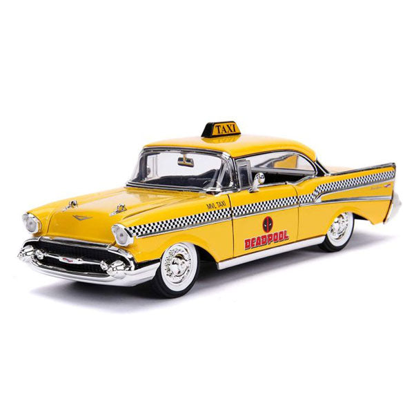 Deadpool (comics) - 1957 Chevy Bel Air Taxi 1:24 Hoolywood Ride Diecast Vehicle with Deadpool