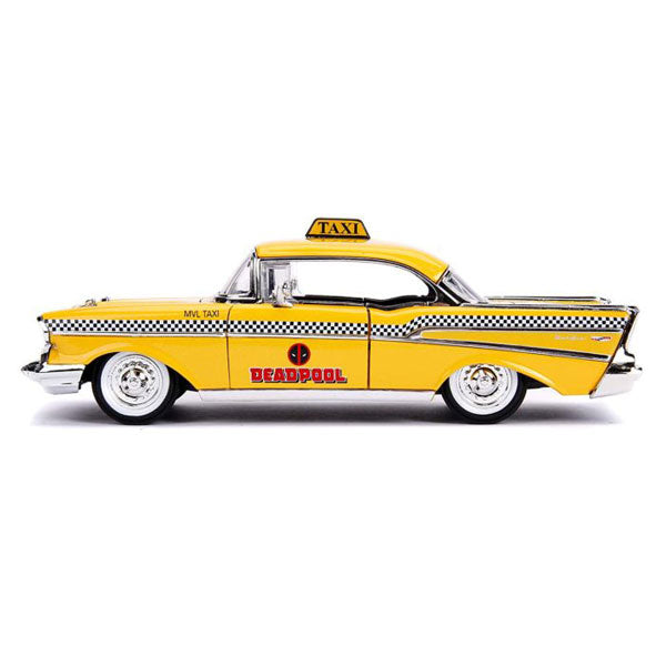 Deadpool (comics) - 1957 Chevy Bel Air Taxi 1:24 Hoolywood Ride Diecast Vehicle with Deadpool