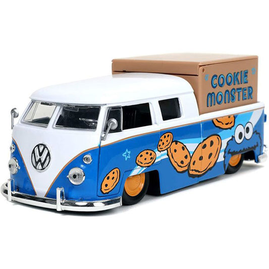 Sesame Street - Cookie Monster with 1962 Volkswagen Bus Pickup 1:24th Scale Hollywood Ride