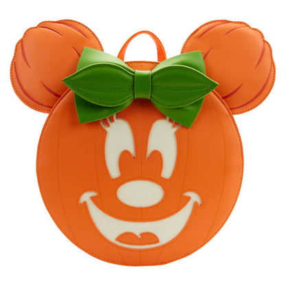 Loungefly - Disney - Minnie Mouse Pumpkin Glow Face Mini Backpack