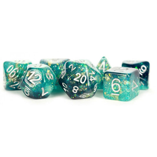 MDG Resin Eternal Polyhedral Dice Set 16mm - Teal/Black