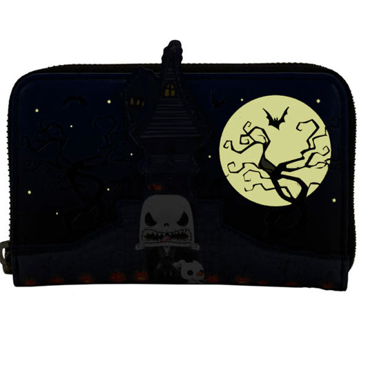 Loungefly - The Nightmare Before Christmas - Jack Skellington House Pop! Glow Zip Purse